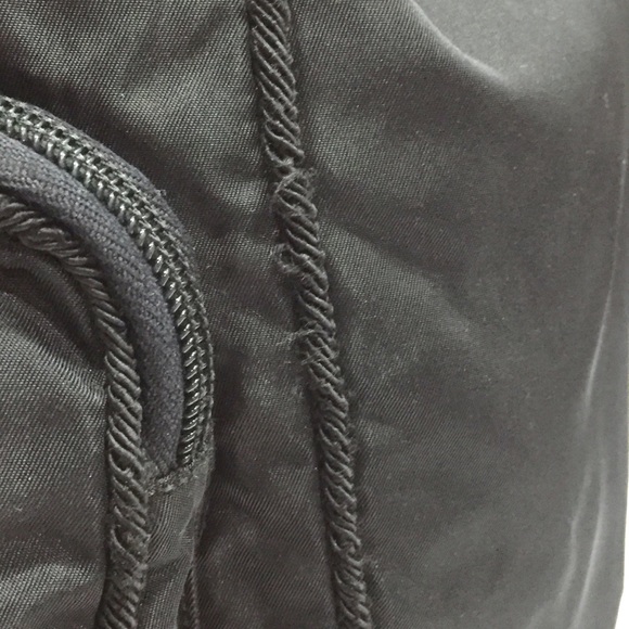Prada black nylon embroidered logo vintage small drawstring backpack - Picture 6 of 11